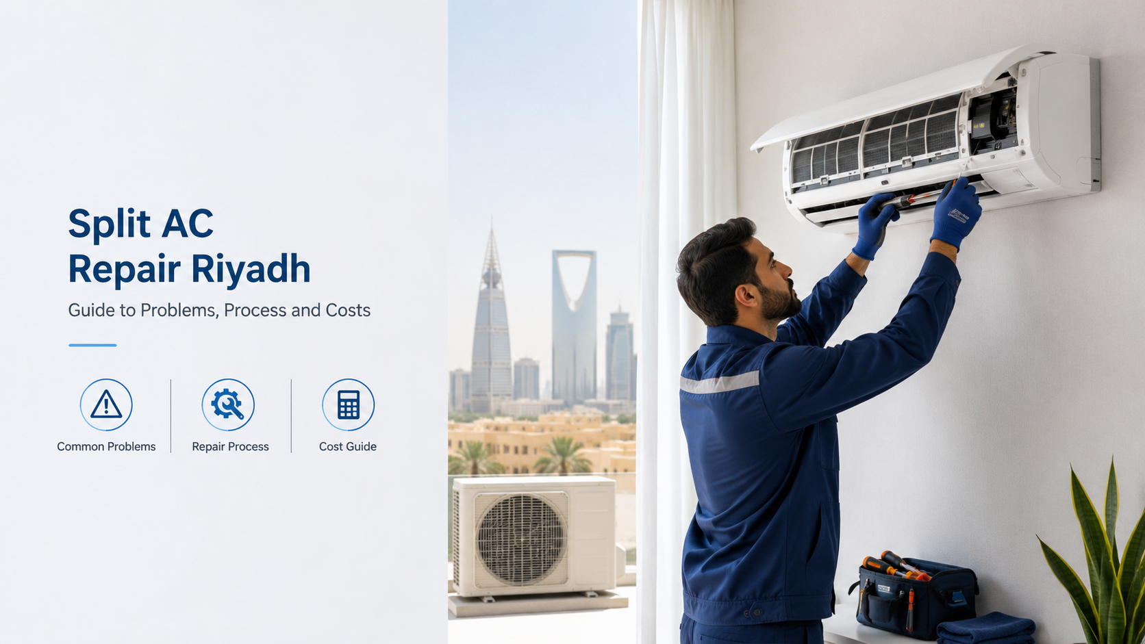 split AC repair Riyadh service by expert technician for cooling problems