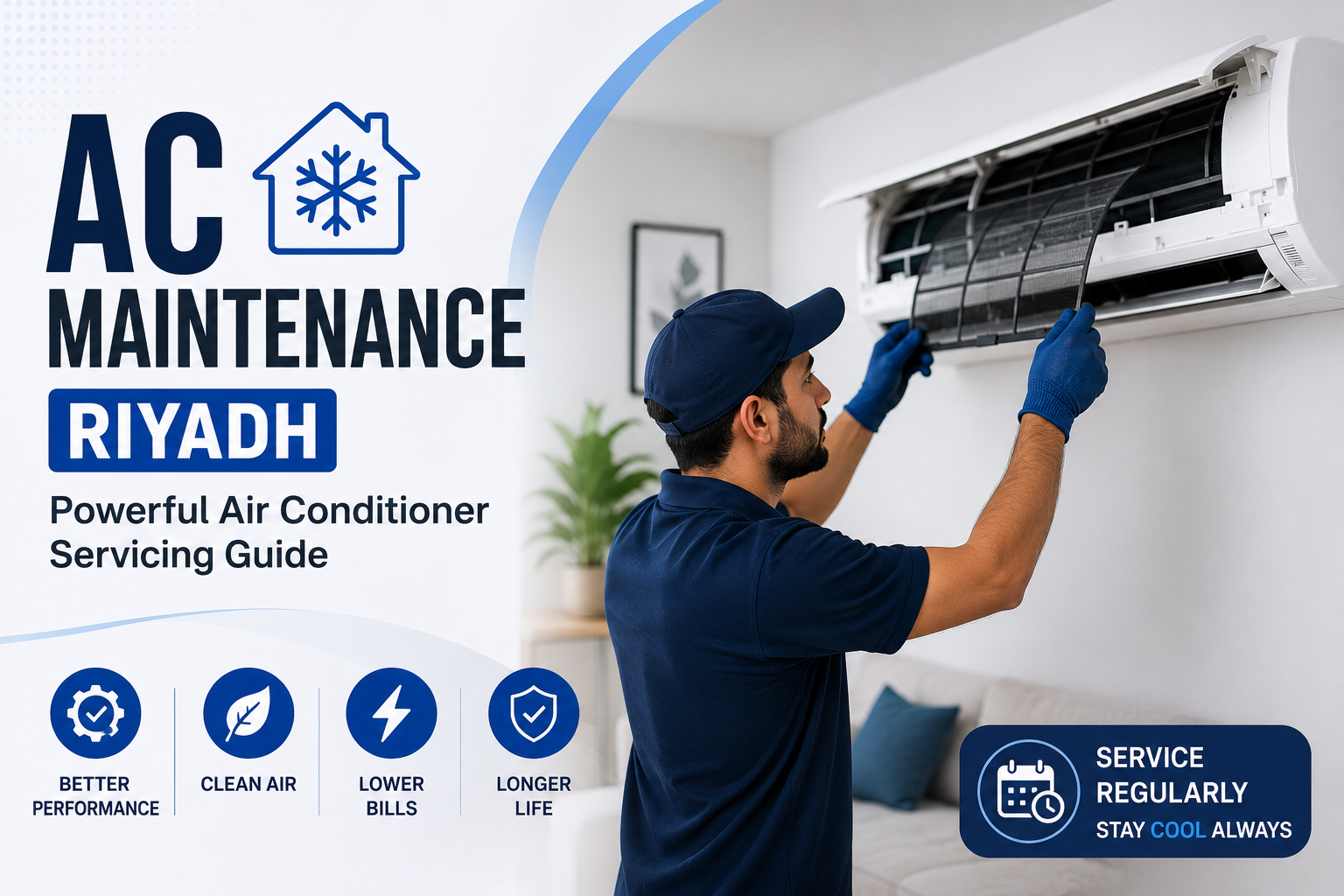 AC maintenance Riyadh service for cleaning, inspection, and reliable cooling