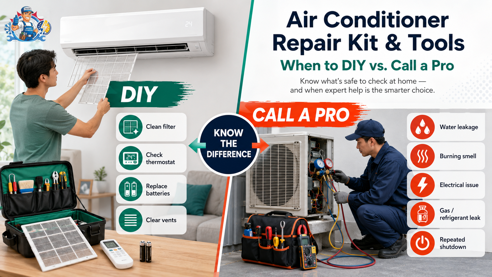 Air Conditioner Repair Kit used by technician for AC maintenance and repair