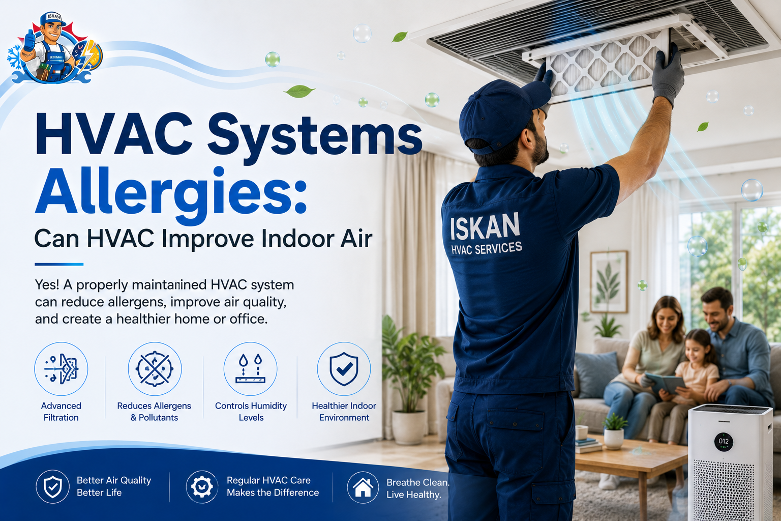 A person replacing a dirty, dust-filled air filter with a clean one to reduce home allergens, illustrating HVAC Systems Allergies: Can HVAC Improve Indoor Air.